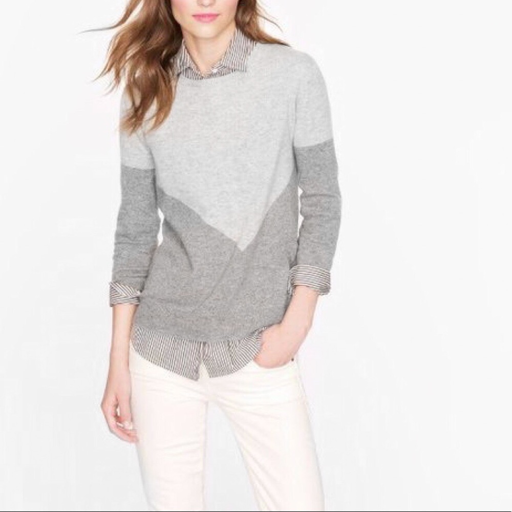 J.Crew Asymmetrical Intarsia Chevron Sweater